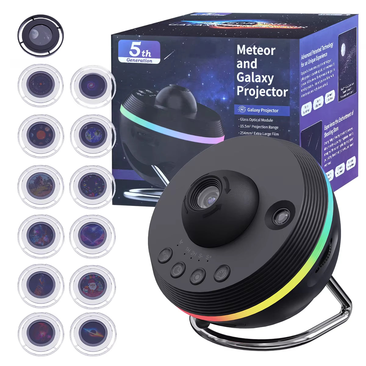 Meteor 13 in 1 Ultra Clear Galaxy Projector Ultra Clear Night Light Lamp Rotary Space Ball Planetarium Projector Lights